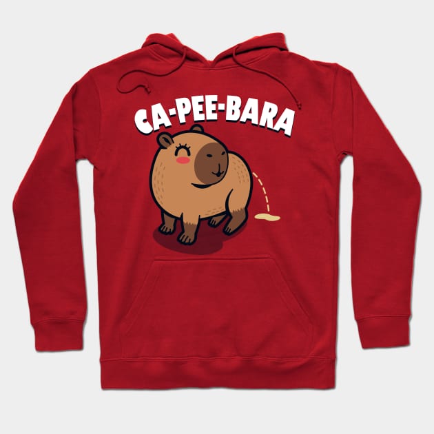 Funny Cute Capybara Peeing Gift For Capybara Lovers Hoodie by Originals By Boggs